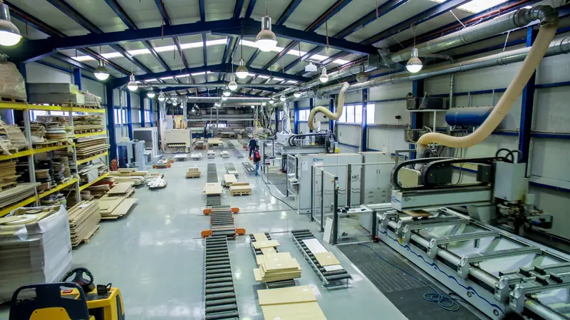 The CNC production line inside the factory